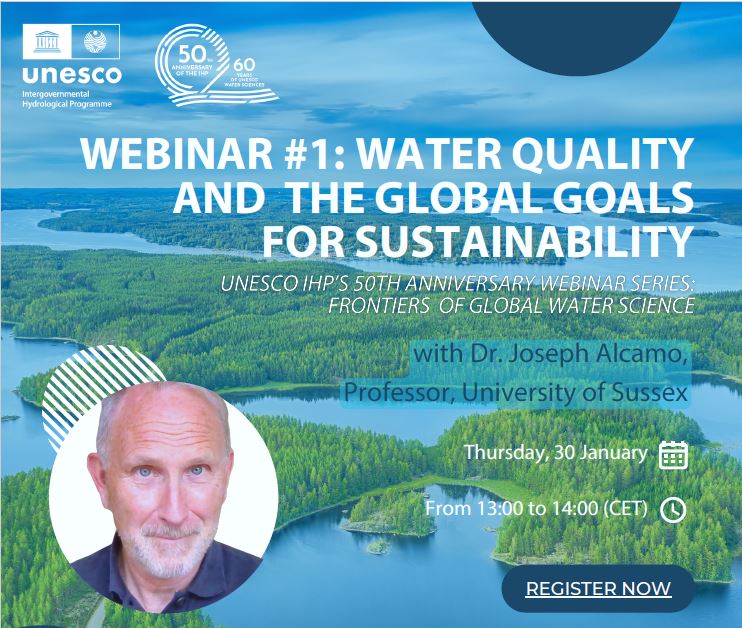 Register today for UNESCO Frontiers in Global Water Science Webinar Series January 30th!